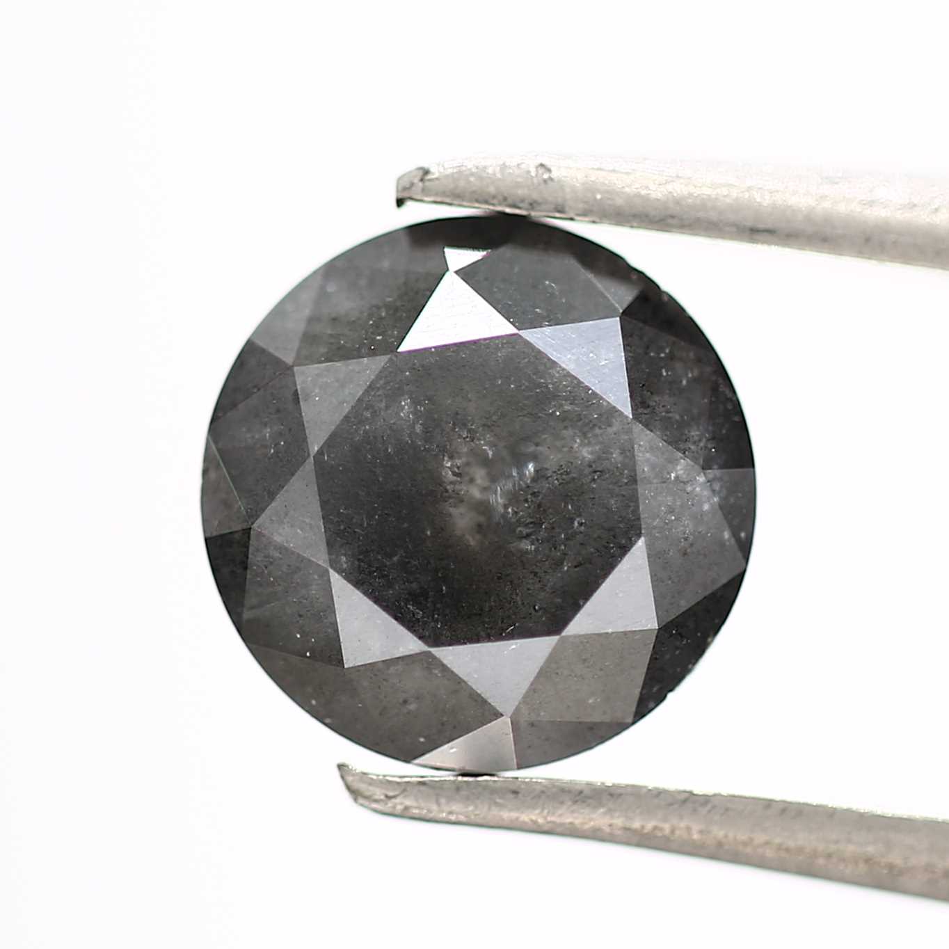 Salt And Pepper Diamond Fancy Gray Color 1.44 CT 7.25 x 4.45 MM Round Brilliant Cut Diamond ! Natural Loose Diamond ! Christmas Gift for Her